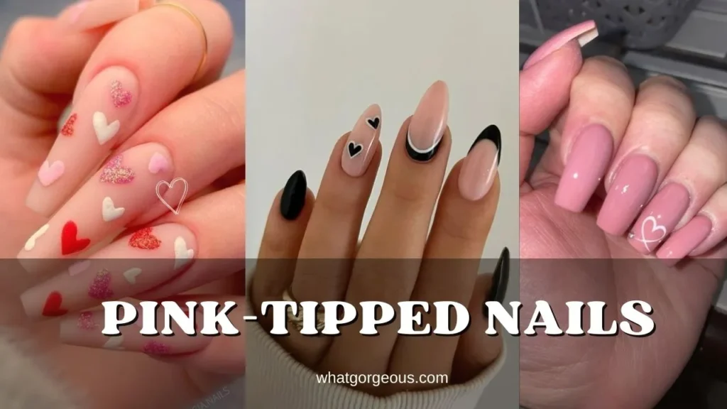 21. Pink Tipped Nails whatgorgeous.com