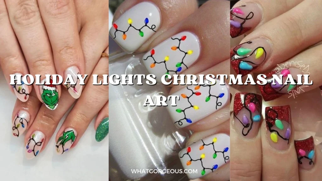 Holiday Lights Christmas Nail Art 1 whatgorgeous.com