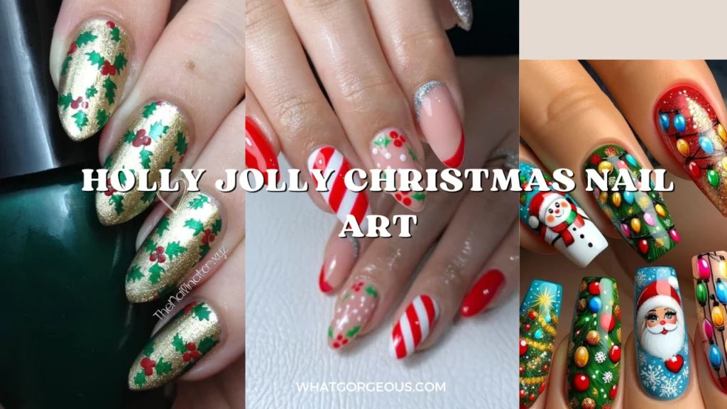 Holly Jolly Christmas Nail Art whatgorgeous.com