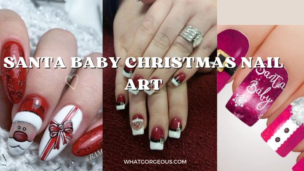 Santa Baby Christmas Nail Art