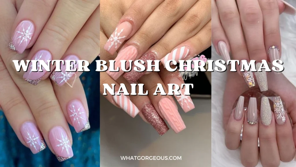 Winter Blush Christmas Nail Art whatgorgeous.com