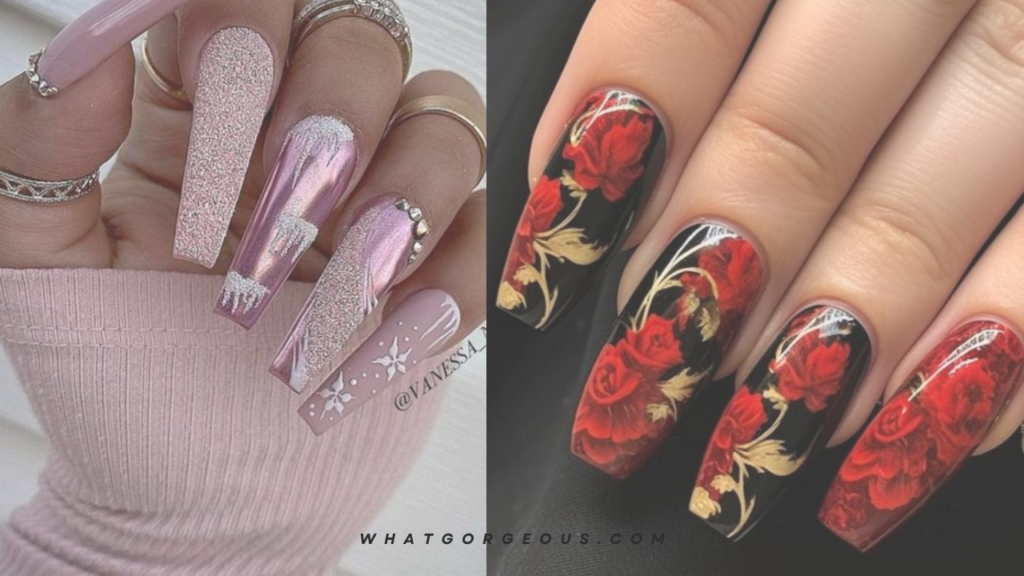 Winter Nails with Rose decals 1 whatgorgeous.com