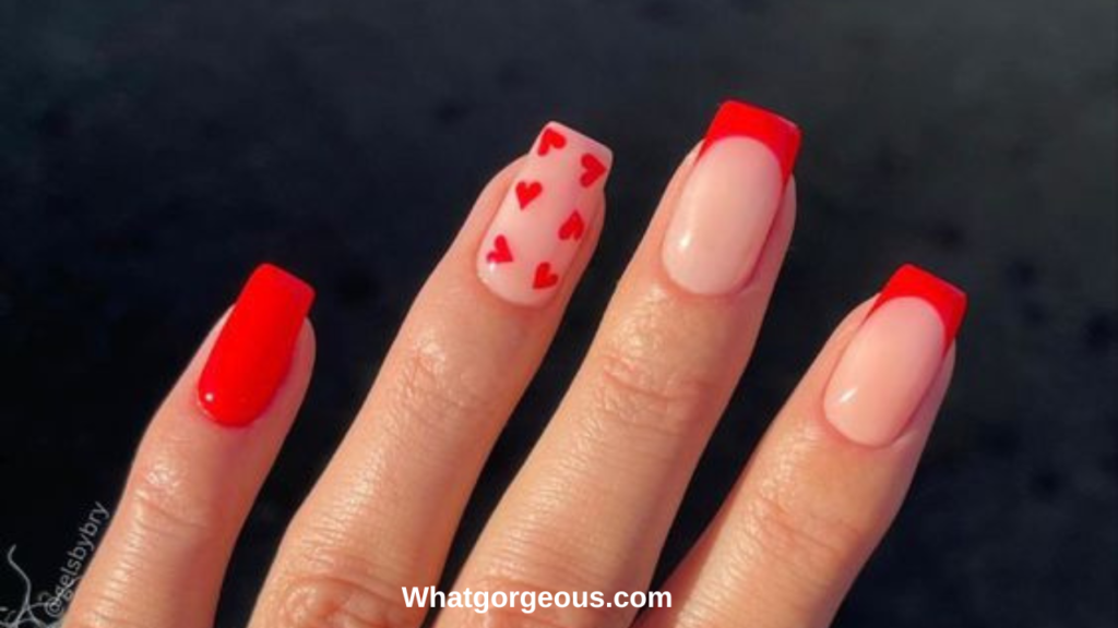 1. French Tip Heart Nails whatgorgeous.com