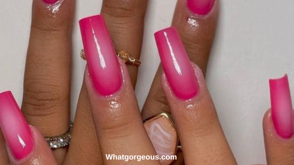 16. Pink and Golden Heart Nail Design 1 whatgorgeous.com