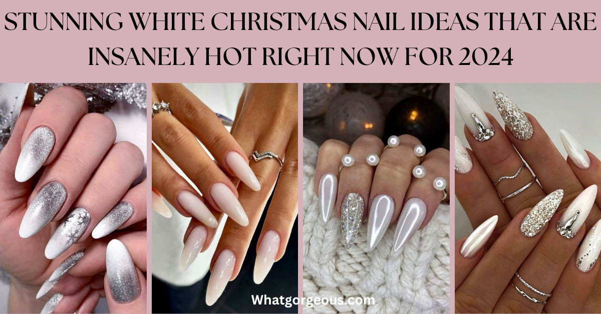 "White Coffin Christmas Nails: A festive and stylish manicure option for the holiday season, featuring a snowy white color for a charming and elegant look."