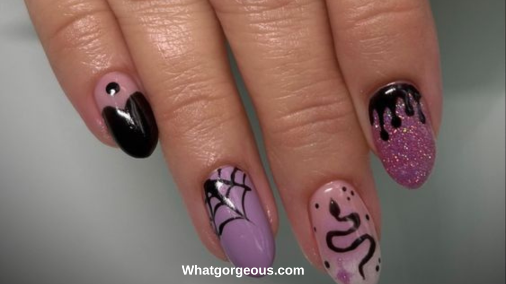 Blank Space Halloween Nail Art whatgorgeous.com