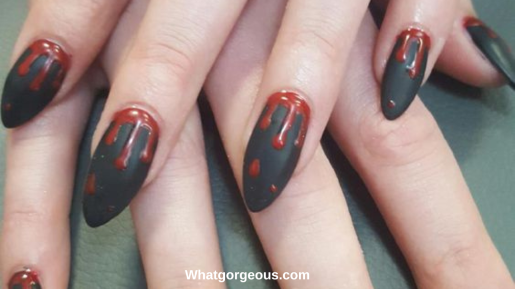 Drip Drip Drip Halloween Nail Art whatgorgeous.com