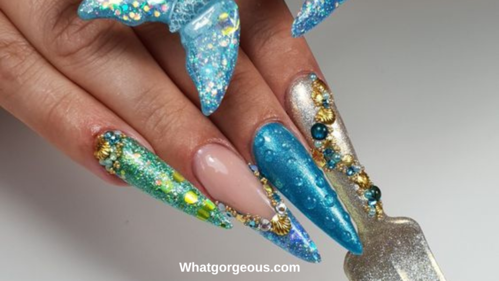 Mermaid Tales Halloween Nail Art whatgorgeous.com