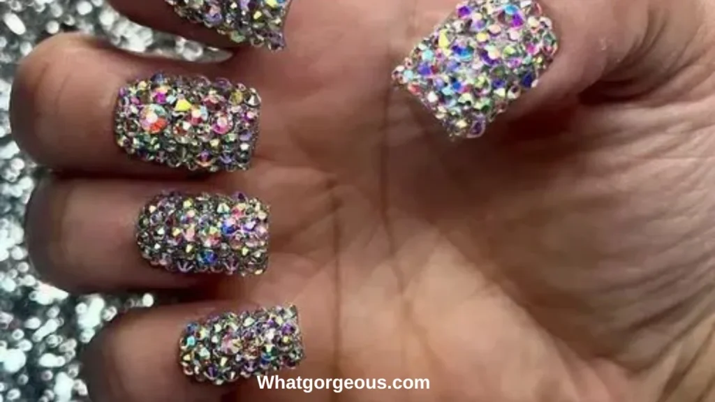 Rhinestone February Nail Designs whatgorgeous.com