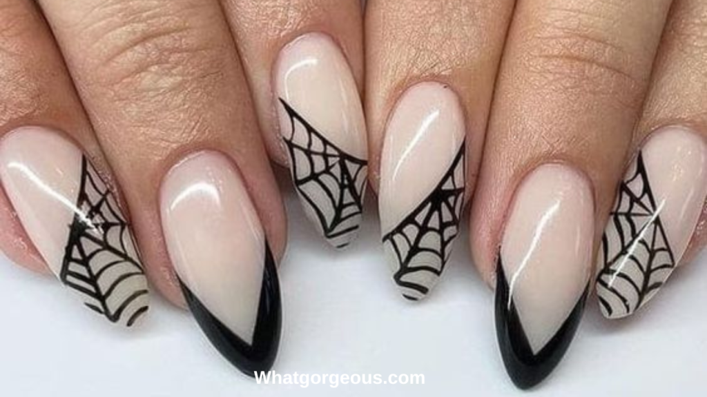 Spider Tips Halloween Nail Art whatgorgeous.com