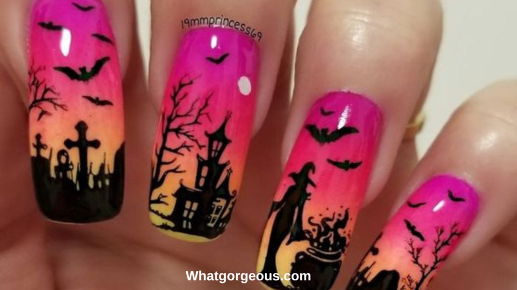 The Omen Halloween Nail Art whatgorgeous.com