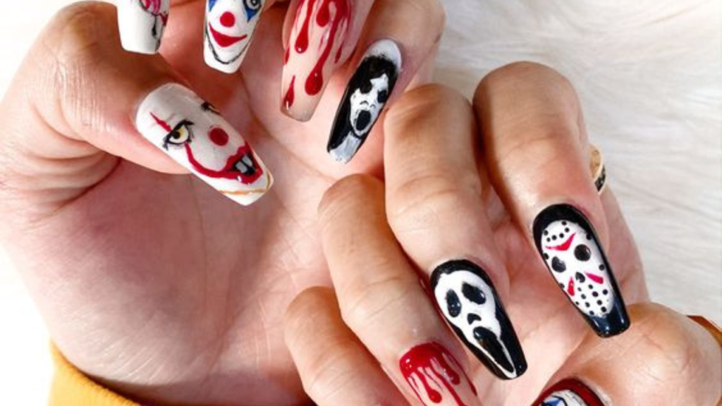 Two Faced Halloween Nail Art whatgorgeous.com