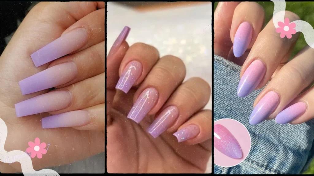 light pink and purple nails