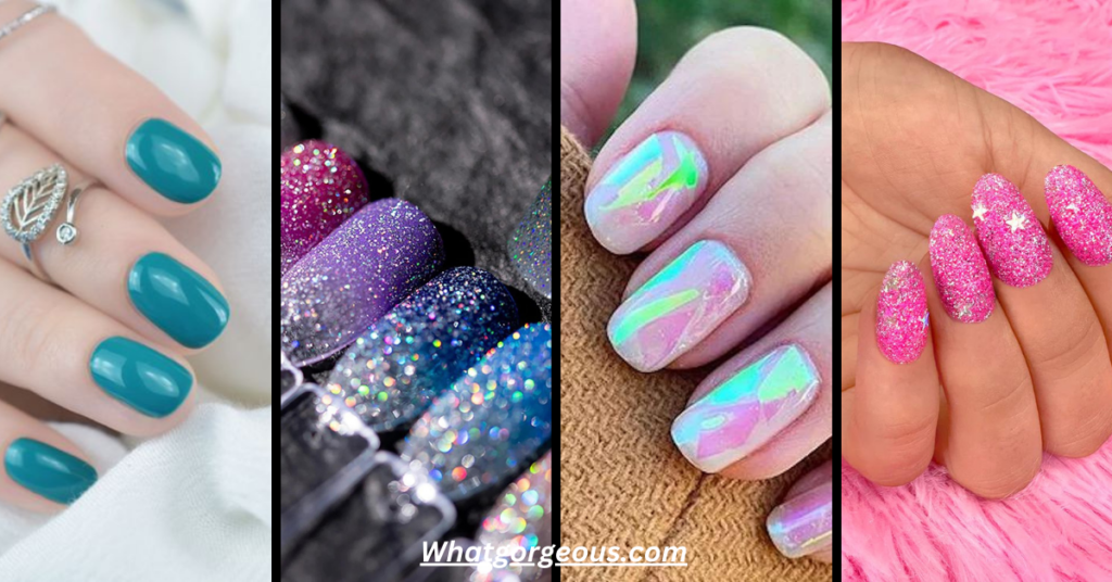 "Eye-catching glitter nail designs showcasing sparkling manicure options."