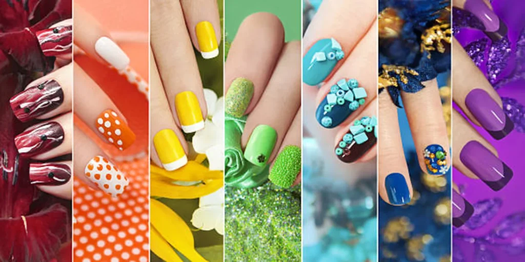 "Fancy nails art: Intricately designed nails with vibrant colors and creative patterns."